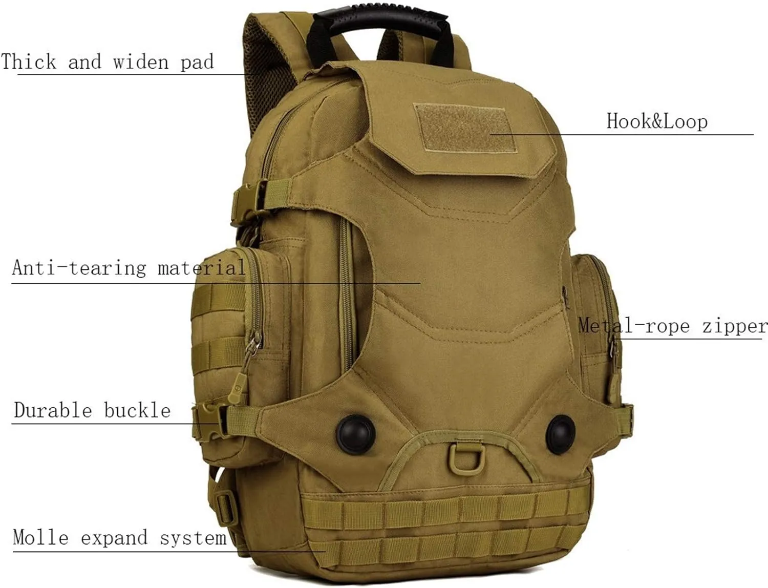 Jungle Leopard Travel Backpack Army Molle Sport Bag Men Camping Hiking Tactical Backpack Military Backpack 40L(S427-40L-DD)