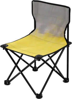 JUNZAN Foldable Abstract Yellow Grey Heavy Duty Camping Chairs Ultralight Beach Chair Backpack Carry Bag Included Hiking Chair for Fishing Outdoor