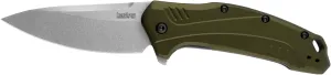 Kershaw Link Drop Point Knife Olive Aluminum (3.25" Stonewash 20CV) 1776OLSW