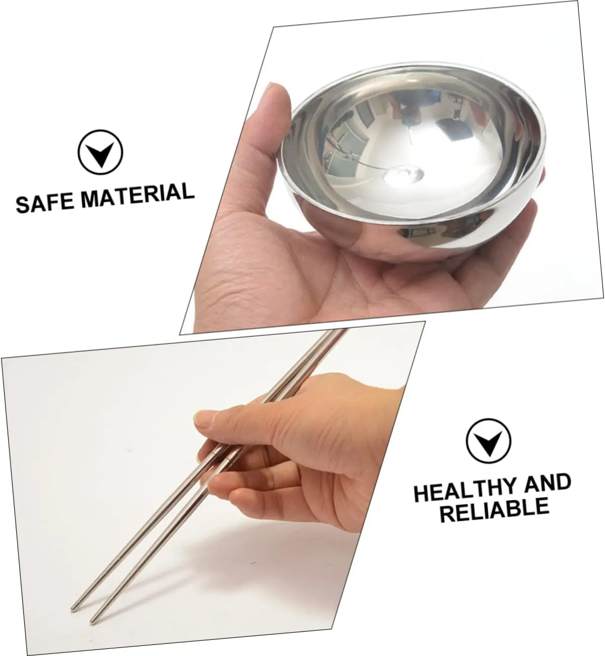 KESYOO Picnic Kitchenware Spoon Camp Folding Bowl Foldable Chopstick Reusable Utensil Stainless Outdoor