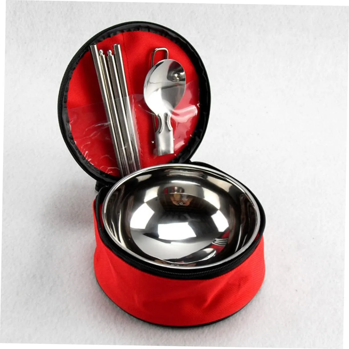 KESYOO Picnic Kitchenware Spoon Camp Folding Bowl Foldable Chopstick Reusable Utensil Stainless Outdoor