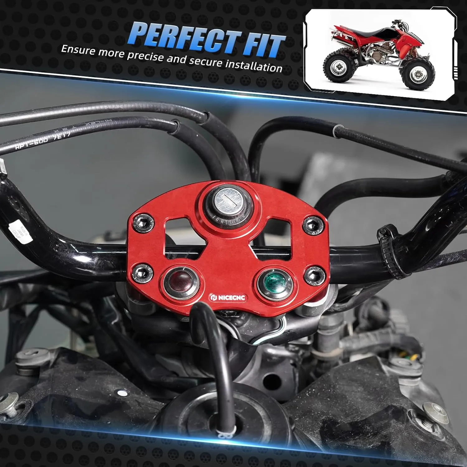 Key Switch and Indicator Light Mount Compatible with Honda TRX450R 2010-2014,TRX450R Kick Start 2006 2007 2008 2009 2012 Handlebar Mount Upper,Replacement for 53131-HB6-000,53200-HP1-A20ZA