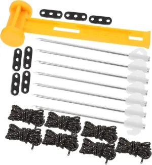 KICHOUSE 1set Heavy Duty Tent Pegs Ground Stakes for Camping Awning and Canopy Windproof Design Convenient Storage Bag -Out Function for Outdoor Support