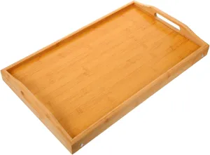 KICHOUSE Portable Folding Table for Outdoor Activities Compact Wooden Bed Desk Space Saving Home Accessory for Camping Beach and Use Strong Load Bearing Capacity