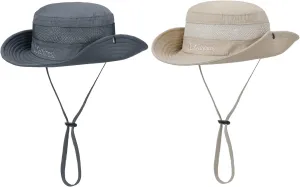 Kids Sun Hat UPF 50  Sun Protective Bucket Hat for Kids Boys Girls Wide Brim Summer Beach Fishing Safari Adjustable Hat