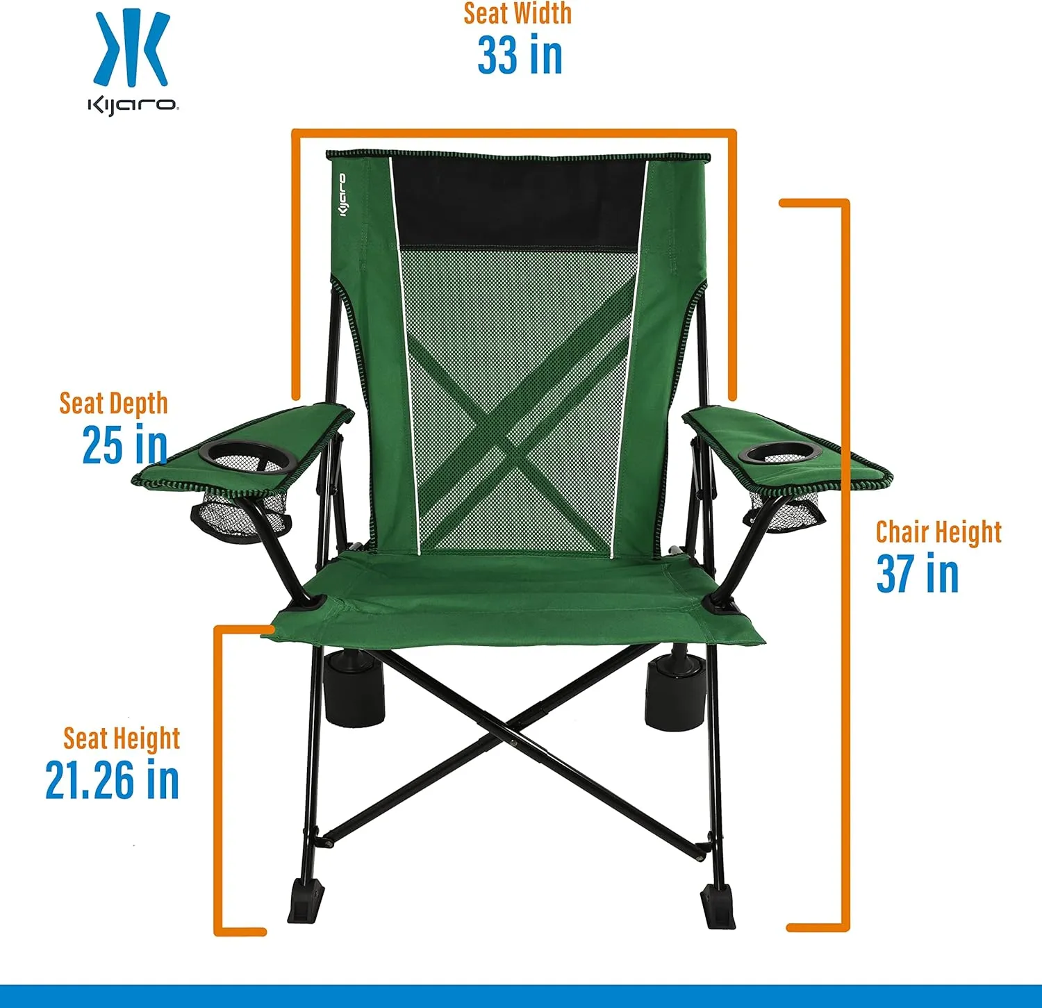 Kijaro Rok-it Sport Rocking Camping Chair, Jasper Green