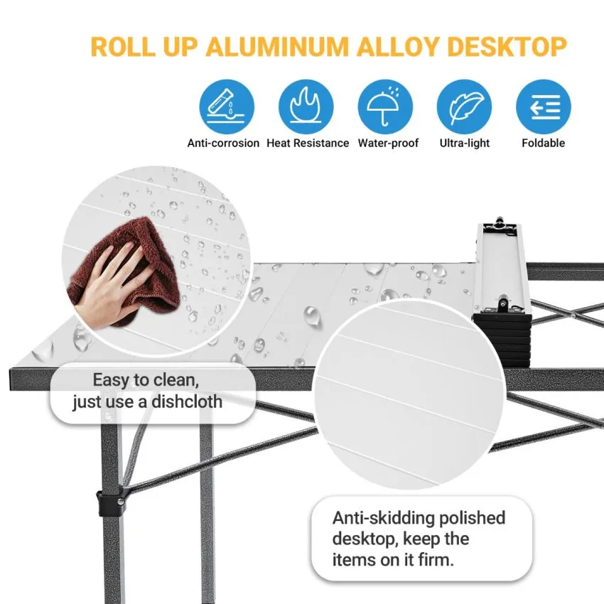 KingCamp Aluminum Roll Up Large Camp Table