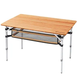 KingCamp BAMBOO 10065 PLUS 4-Folding Bamboo Table   Mesh For 4-5 Person
