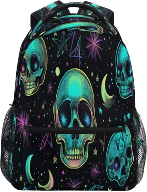 KLL Backpack for Teens Boys Girls Fashion Backpack with Chest Strap Gift Men & Women Cute Skulls