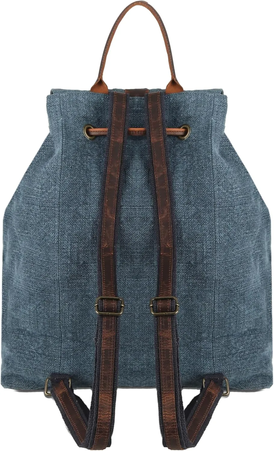 KomalC Jute & Leather Backpack for Women & Men – Stylish & Spacious Travel Backpack – Durable Rucksack for Work, Hiking & Everyday Use