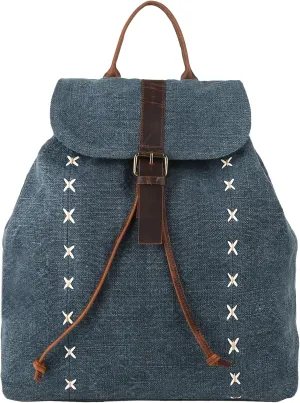 KomalC Jute & Leather Backpack for Women & Men – Stylish & Spacious Travel Backpack – Durable Rucksack for Work, Hiking & Everyday Use