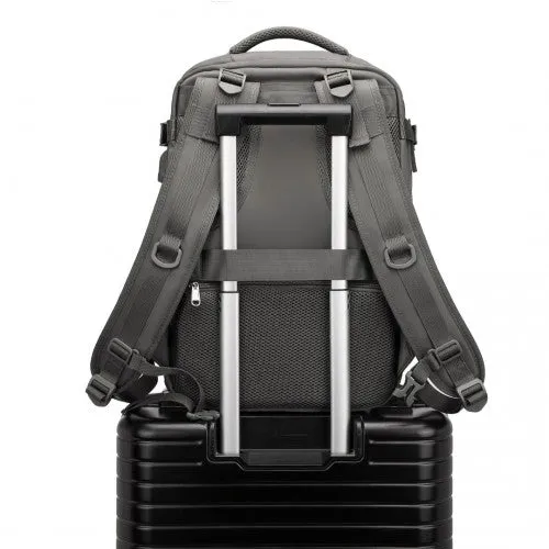 Kono Multifunctional Breathable Travel Backpack With USB Charging Port And Separate Shoe Compartment - Grey