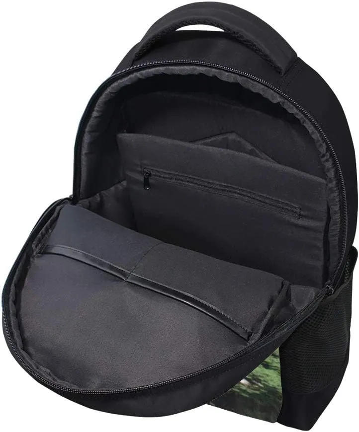 Kuizee Classic Backpack Adjustable Padded Shoulder Straps Daypack ﻿Gloomy Dark Green Forest Swamp Nature Landscape Book Bag Casual Bags Durable College School Daily 16Inch