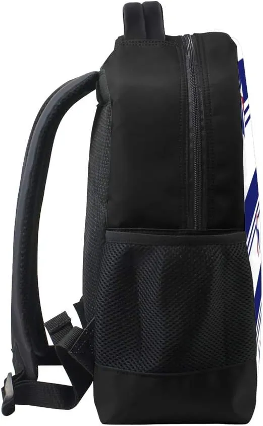 Kuizee Classic Backpack Schoolbag Adjustable Padded Shoulder Straps Daypack Colorful Beach Umbrella Blue Casual Bags Durable College Daily 16Inch