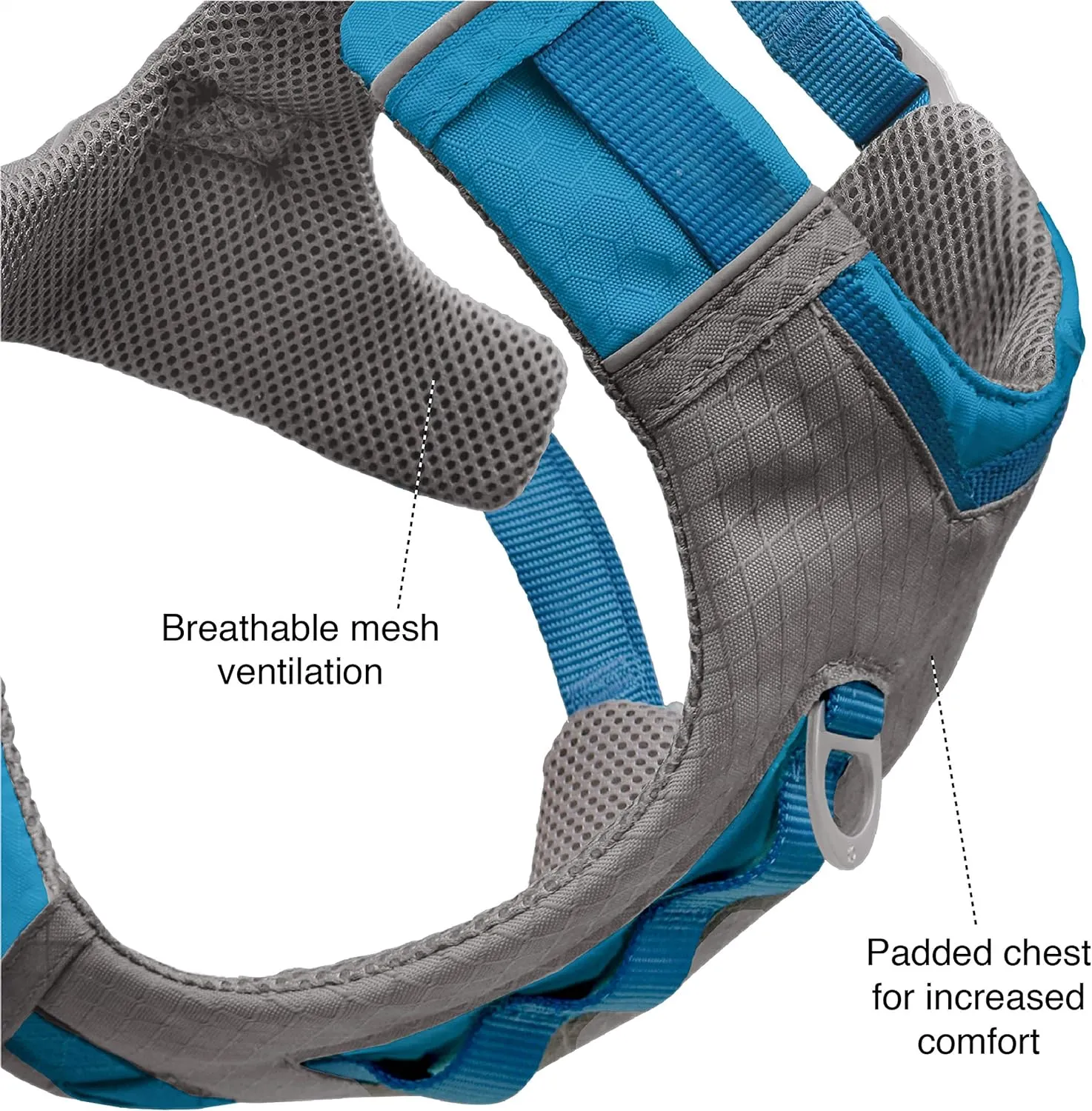 Kurgo Journey Air Dog Harness, Vest Harnesses for Dogs, Pet Hiking Harness for Running & Walking, Reflective, Padded, Includes Control Handle, No Pull Front Clip (Purple, Large)