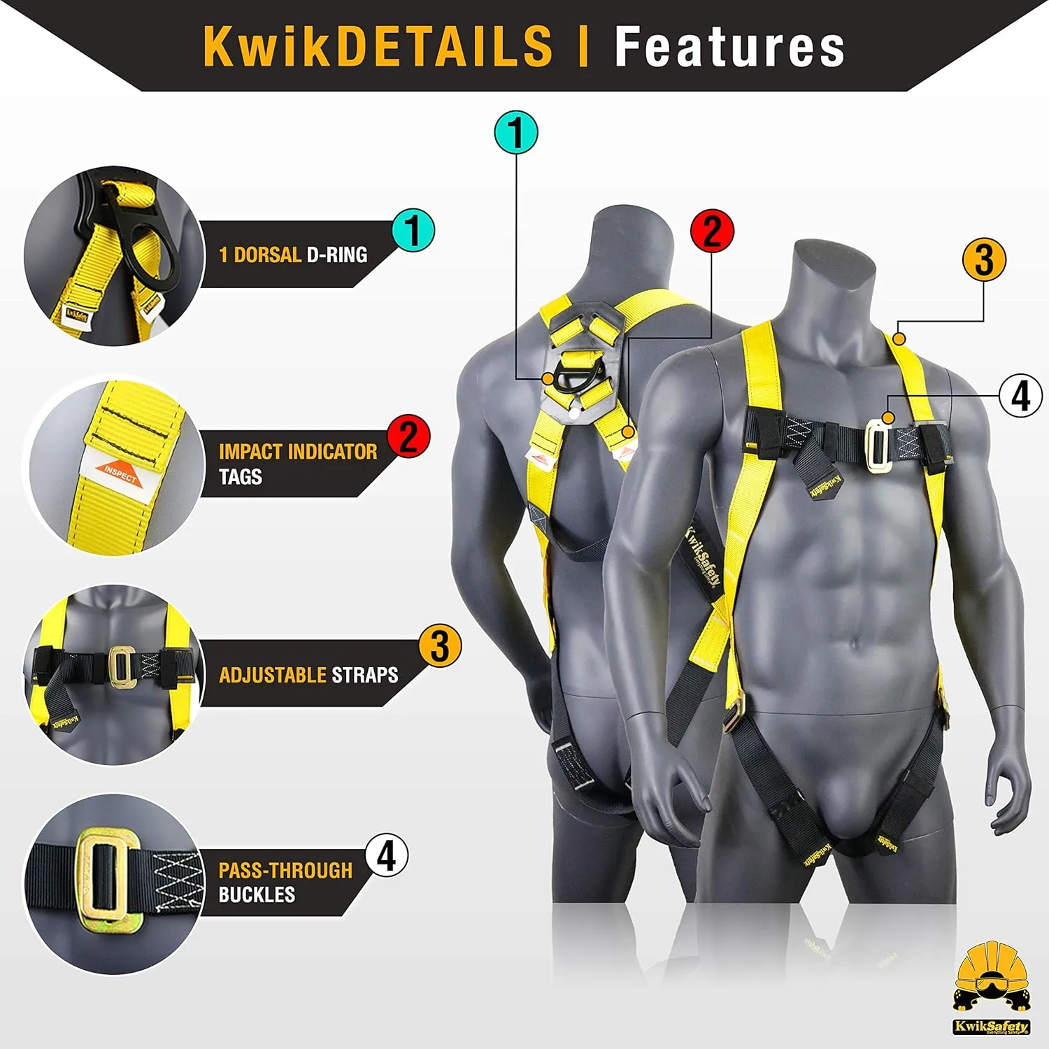 KwikSafety - Charlotte, NC - TSUNAMI COMBO [Premium BRAIDED ROPE] Vertical Lifeline ANSI OSHA Rope Grab Snap Hook Shock Absorber Fall Protection Restraint System Roof Safety Equipment / 50 FT.