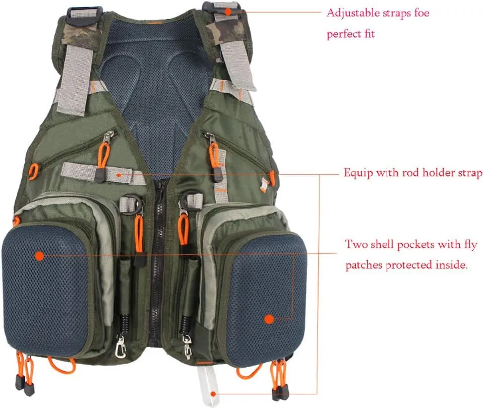 Kylebooker Fly Fishing Vest Pack Adjustable for Men and Women