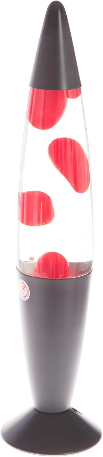 Lamp with Red Liquid Wax and Black Base 16 inch Decorative Table Lamp for Any Area of Your Home, from Adults and Kids.