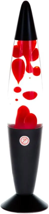 Lamp with Red Liquid Wax and Black Base 16 inch Decorative Table Lamp for Any Area of Your Home, from Adults and Kids.