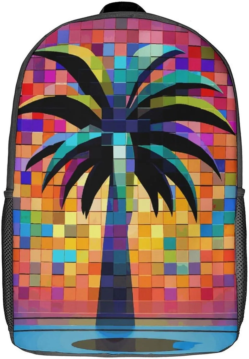 Laptop Backpack for Men 17 Inch Palm Tree Clip Art Work Casual Backpack Lightweight Travel Shoulder Bag