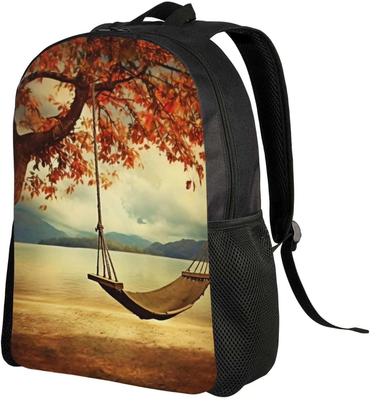 Laptop Backpack for Men Women Carry On Backpack Autumn Swing and Tree Backpack Lightweight Travel Bag Casual Daypack
