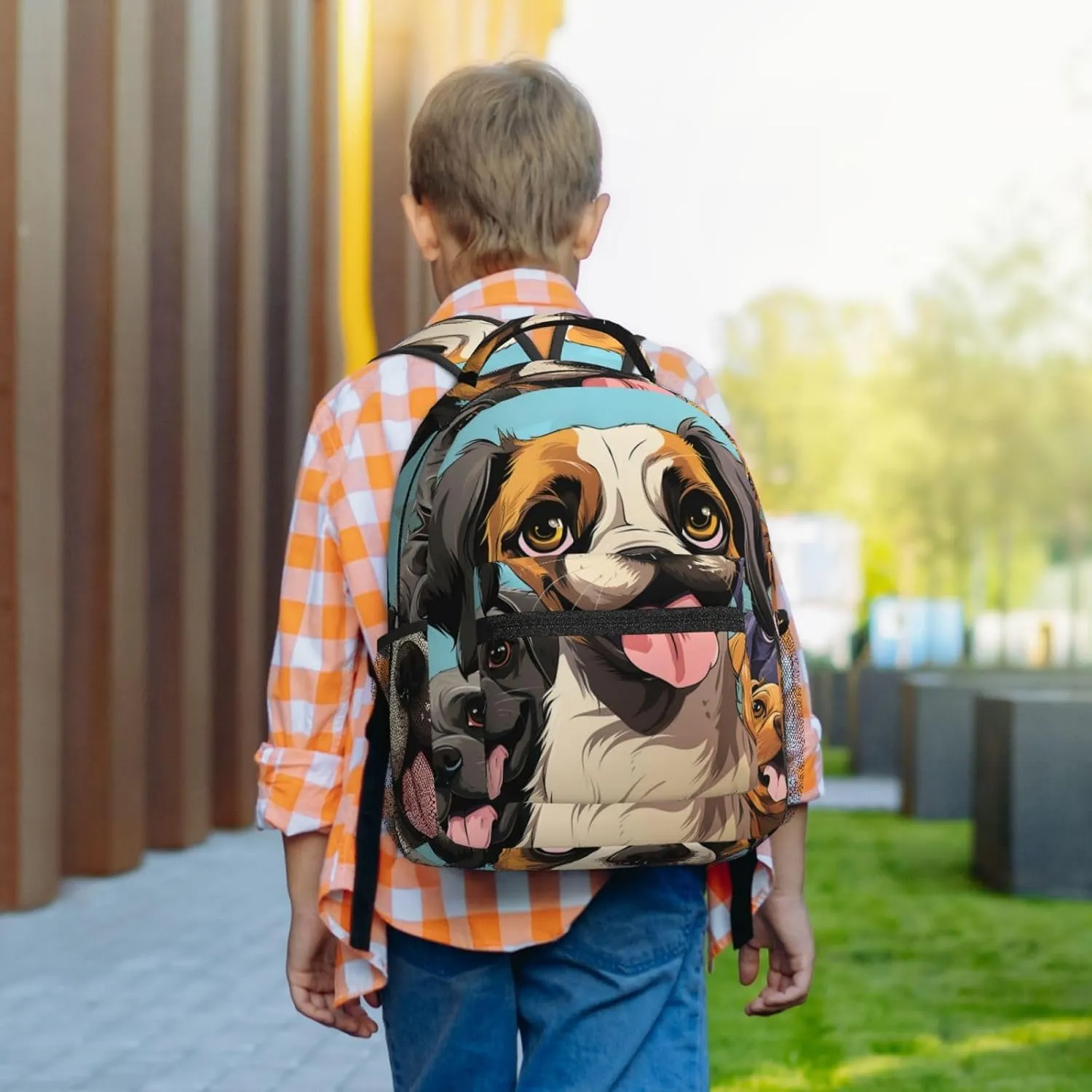 Laptop Backpack for Men Women Lightweight Travel Backpack Dog Cartoon Face Daypack Laptop Bag for Travel