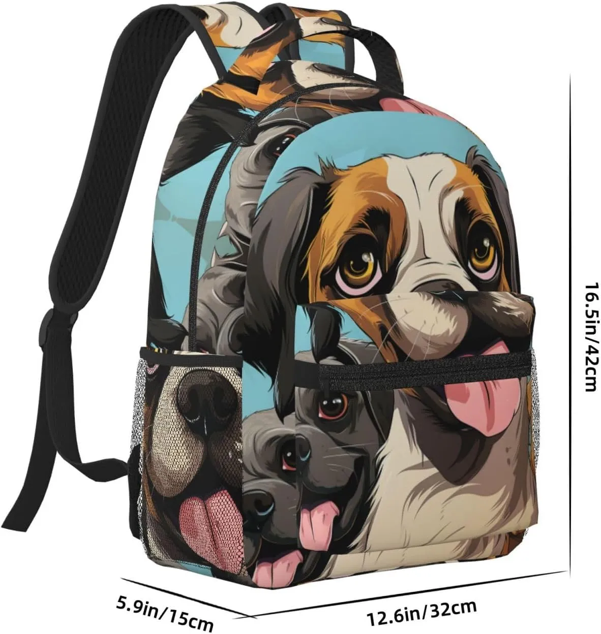 Laptop Backpack for Men Women Lightweight Travel Backpack Dog Cartoon Face Daypack Laptop Bag for Travel