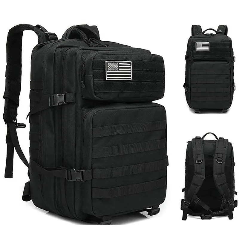 Large 45L Military Tactical Army 3-Day Assault Backpack with Multiple Compartments