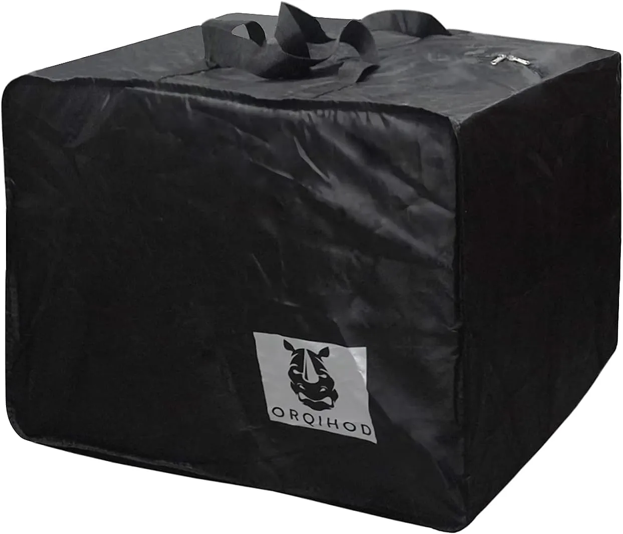 Large Patio Furniture Seat Cushions Storage Bag 420D Heavy Duty Waterproof Outdoor Cushion Cover Carrying Bag Square with Zipper, 32 x32 x24IN, Black