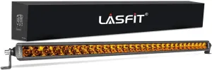 LASFIT 32 inch Amber LED Light Bar, 8650LM/2000K Slim Row Light, Spot Flood Combo LED Bar, Yellow Off Road Driving Lights for Truck, Pickup, SUV, ATV, Marine