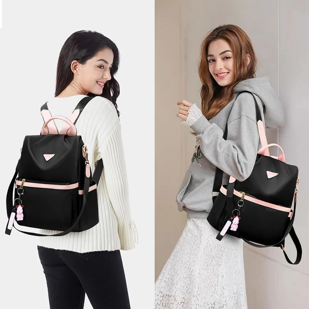 Leathario Women Backpack Purse Anti-Theft Nylon Small Casual Daypack Handbag Shoulder Mini Bookbag for College Travel Work