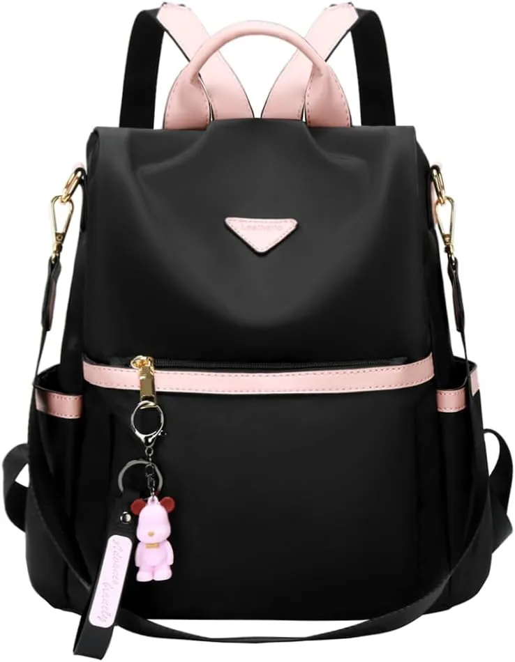 Leathario Women Backpack Purse Anti-Theft Nylon Small Casual Daypack Handbag Shoulder Mini Bookbag for College Travel Work
