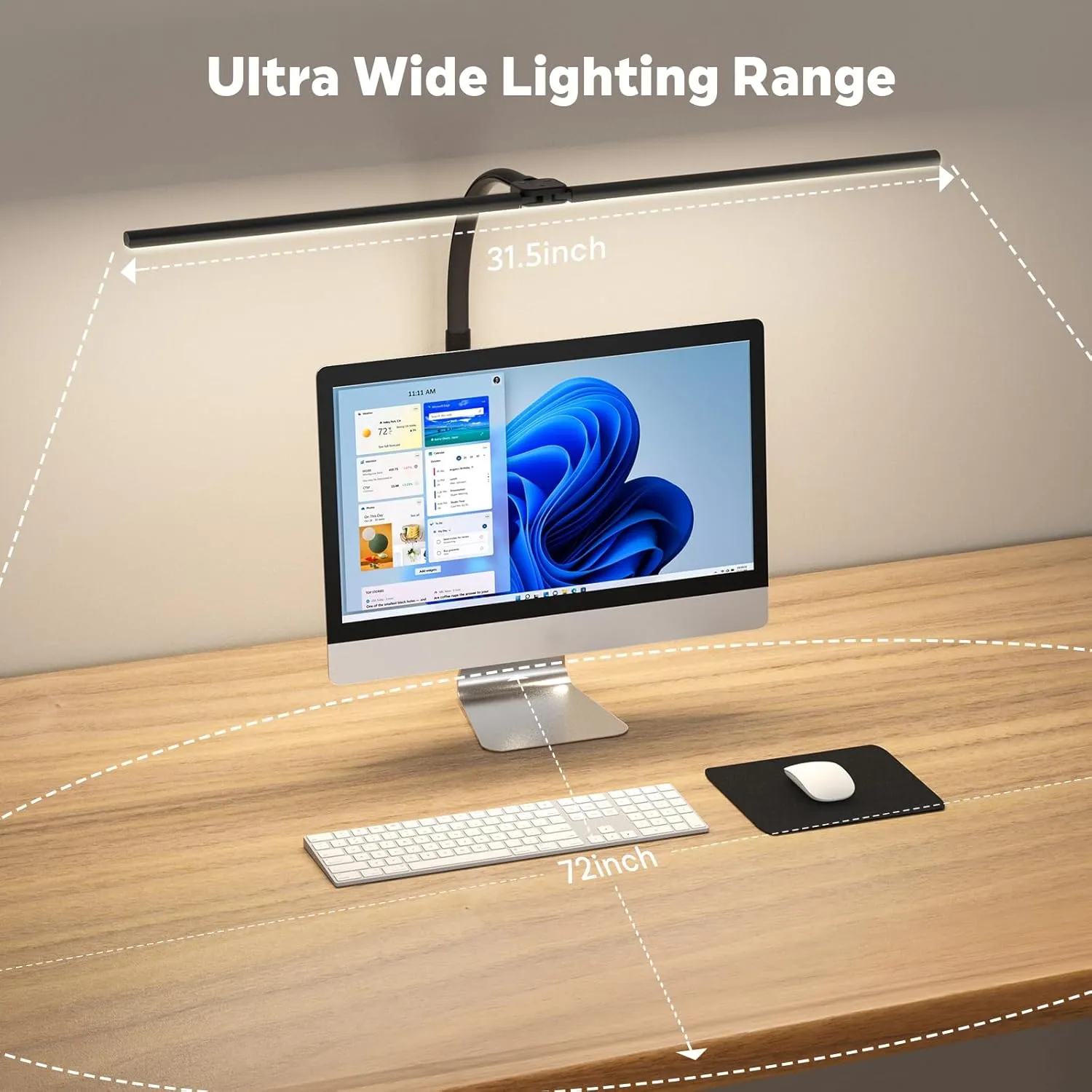 LED Desk Lamp for Home Office, Remote Control Computer Desk Light Bright Table Lamp for Study Dimmable Desktop Lighting with Clamp Adjustable Gooseneck, Double Head, 24W, Black