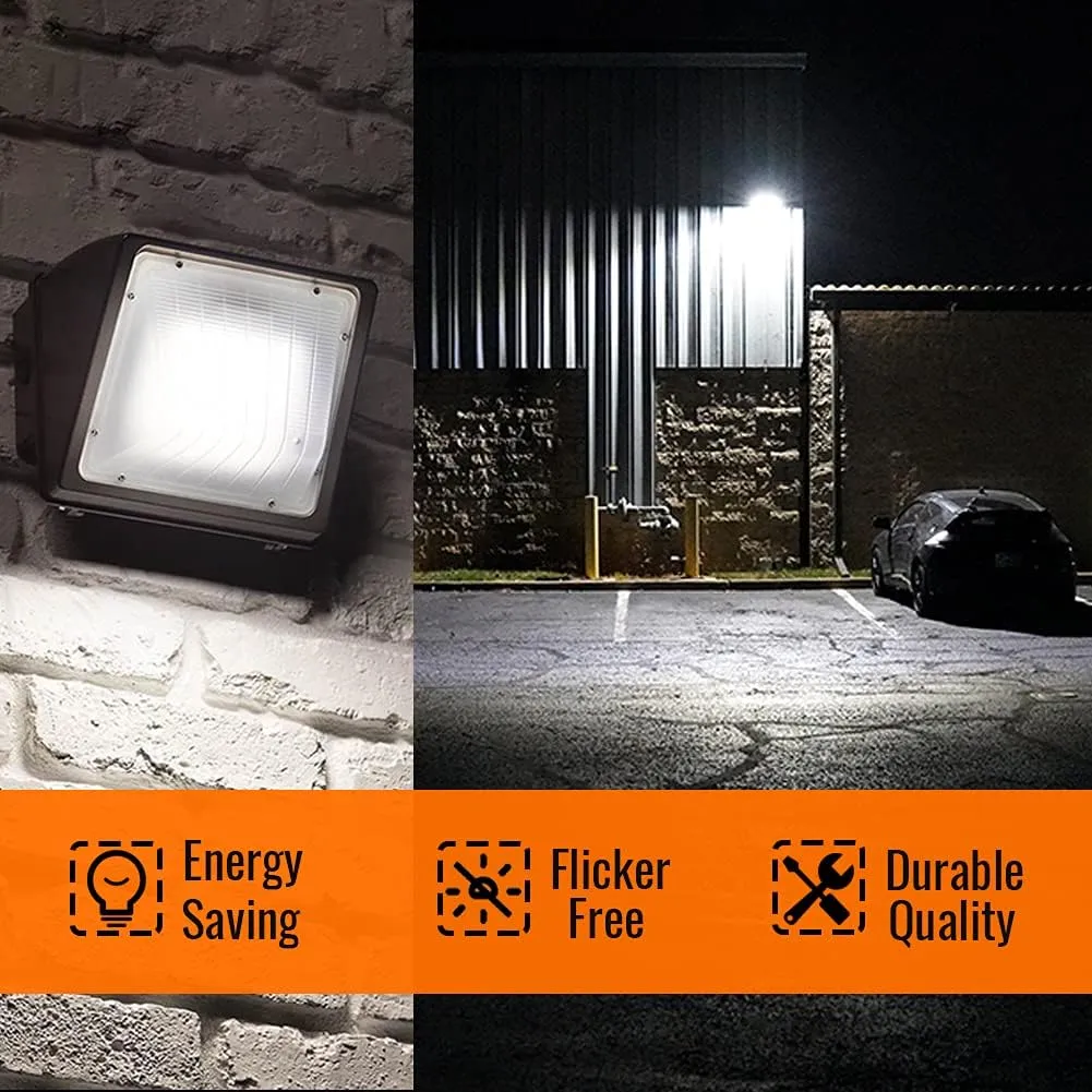 LED Wall Pack - 90W Outdoor Security Lights - 400-600W HPS/HID Replacement - Commercial 5000K 12600 Lumens IP65 Waterproof and Outdoor Rated DLC & ETL Listed
