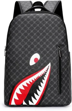 Leisure Shark Backpack Business Large Capacity Men's Campus Outward Travel Bag (D2,Large)