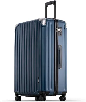 LEVEL8 Grace Luggage, 28 Inch Hardside Suitcase, Abs Pc Harshell Spinner Luggage with Tsa Lock, Spinner Wheels, Blue, 28 Inch