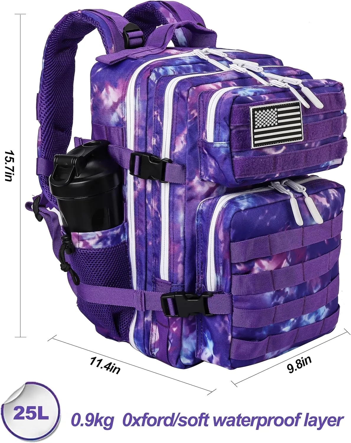 LHI Tactical Military Backpack for Men and Women 25L/35L Army Assault Pack Bag Small Rucksack with Bottle Holder