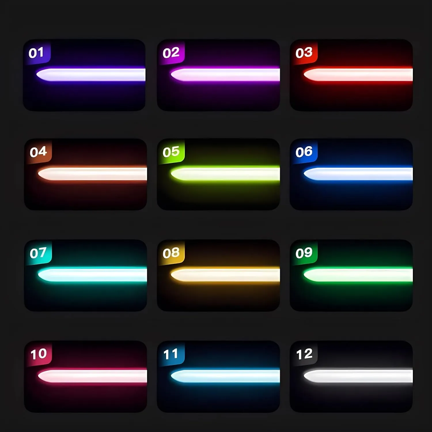Light Saber RGB 12 Colors to Change, Heavy Dueling Light UP Saber for Adult and Kids,Force FX 16 Sound Fonts,Halloween Christmas Birthday Party Gifts,E01 Black (Including Wrapping Tape)