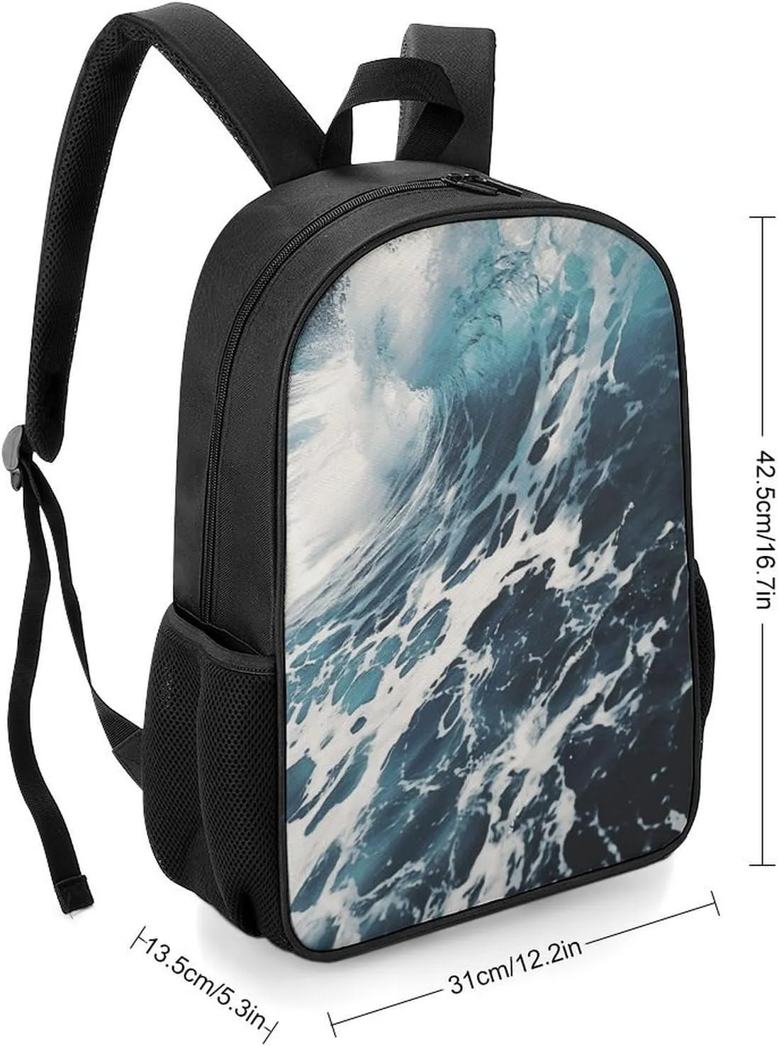 Lightweight Backpacks Cute Travel Bag Durable Beach Foam Wave Printing Small Travel Backpack For Women & Men