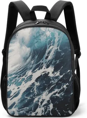Lightweight Backpacks Cute Travel Bag Durable Beach Foam Wave Printing Small Travel Backpack For Women & Men