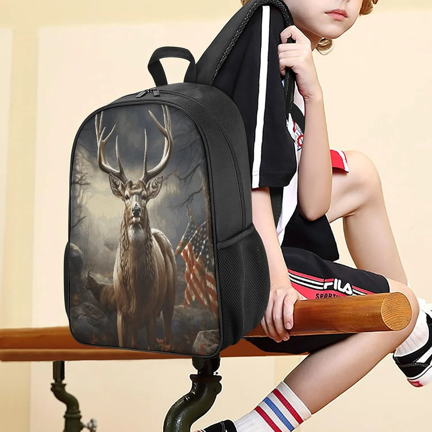 Lightweight Backpacks Cute Travel Bag Durable Deer Hunting Season Printing Small Travel Backpack For Women & Men