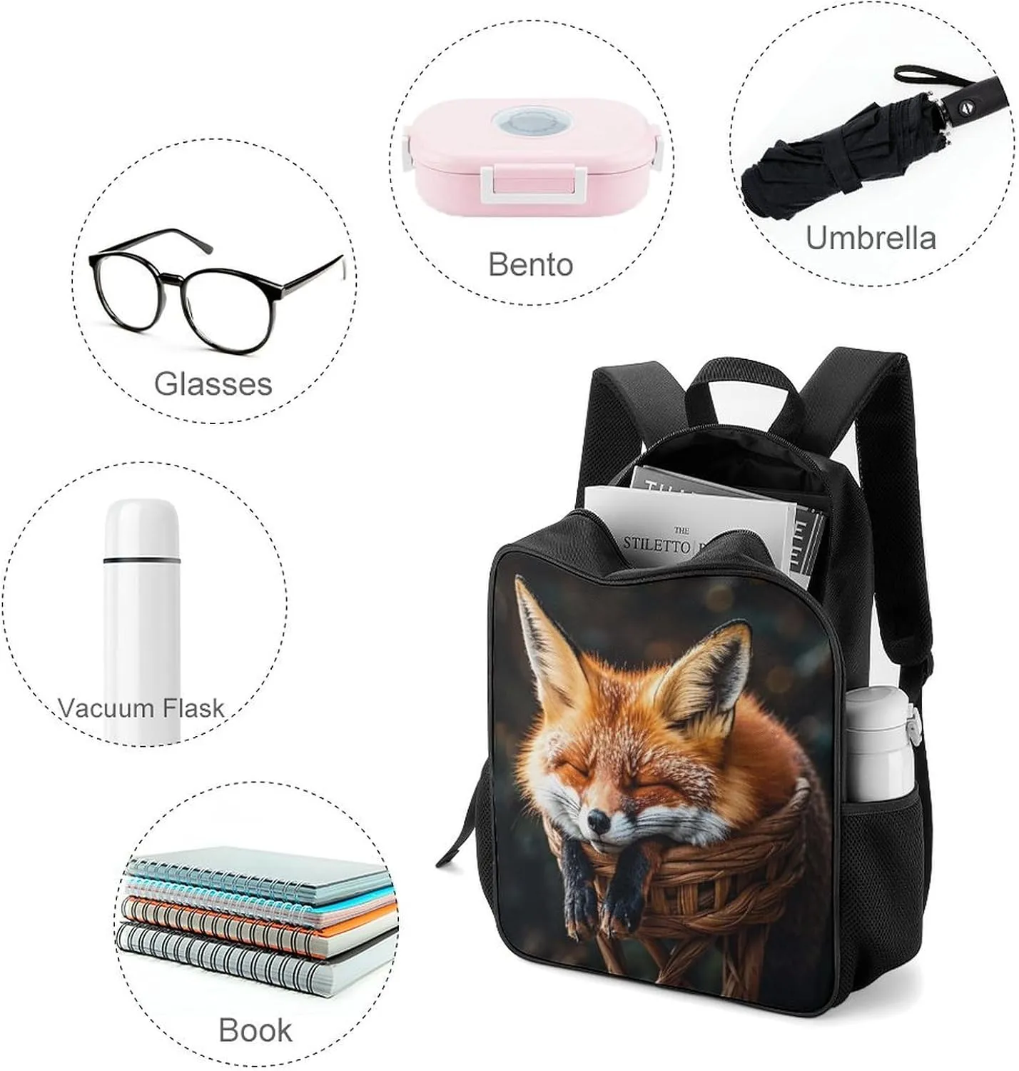 Lightweight Backpacks Cute Travel Bag Durable Funny Creature Sleeping Printing Small Travel Backpack For Women & Men