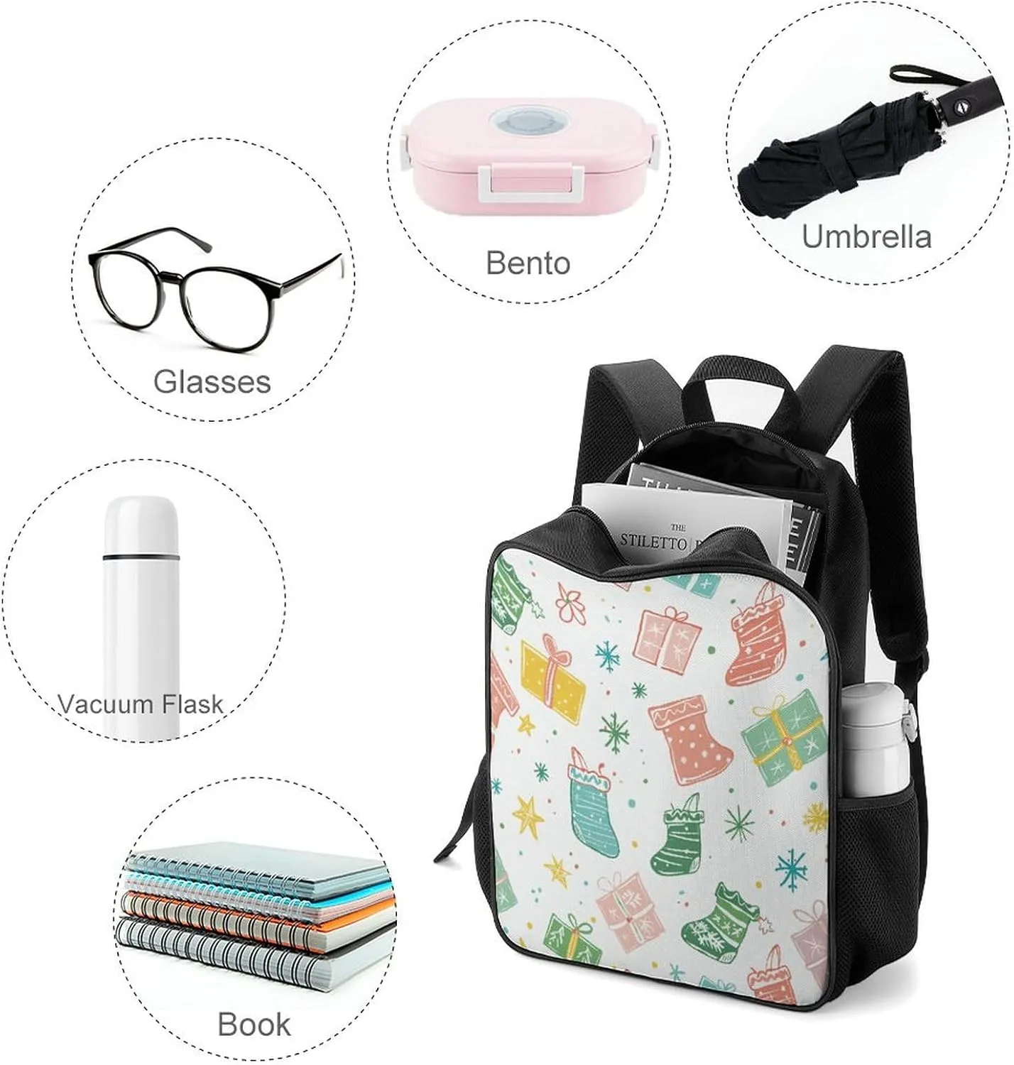 Lightweight Backpacks Cute Travel Bag Durable Gifts And Socks Printing Small Travel Backpack For Women & Men