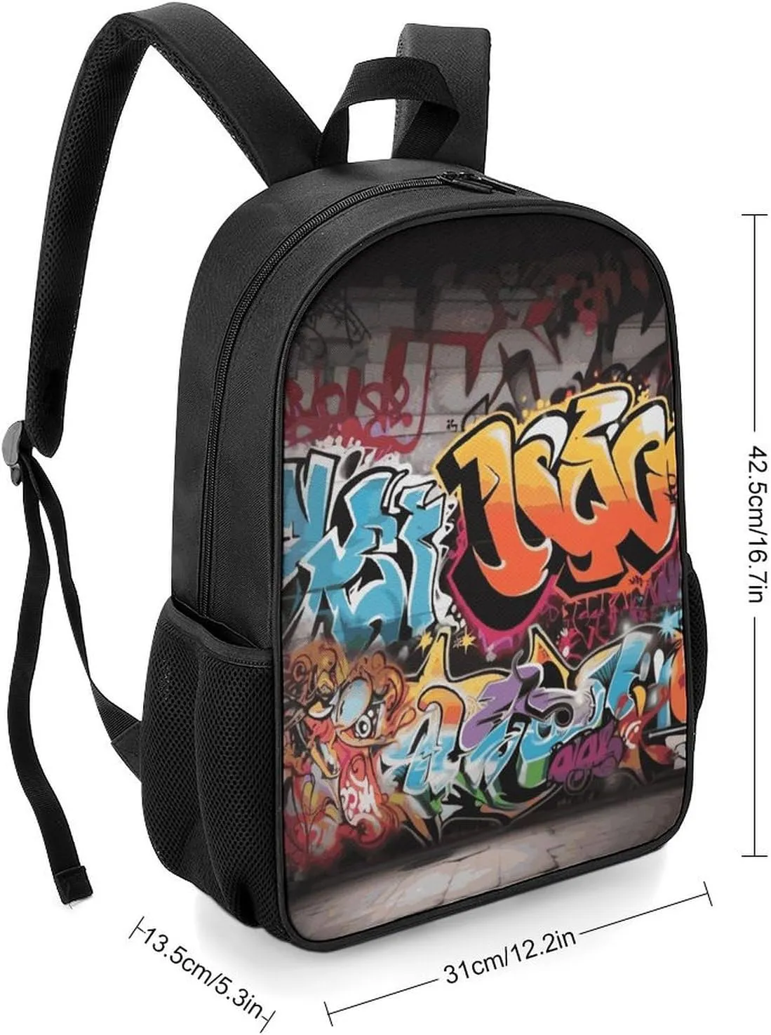 Lightweight Backpacks Cute Travel Bag Durable Graffiti Hip Hop Printing Small Travel Backpack For Women & Men