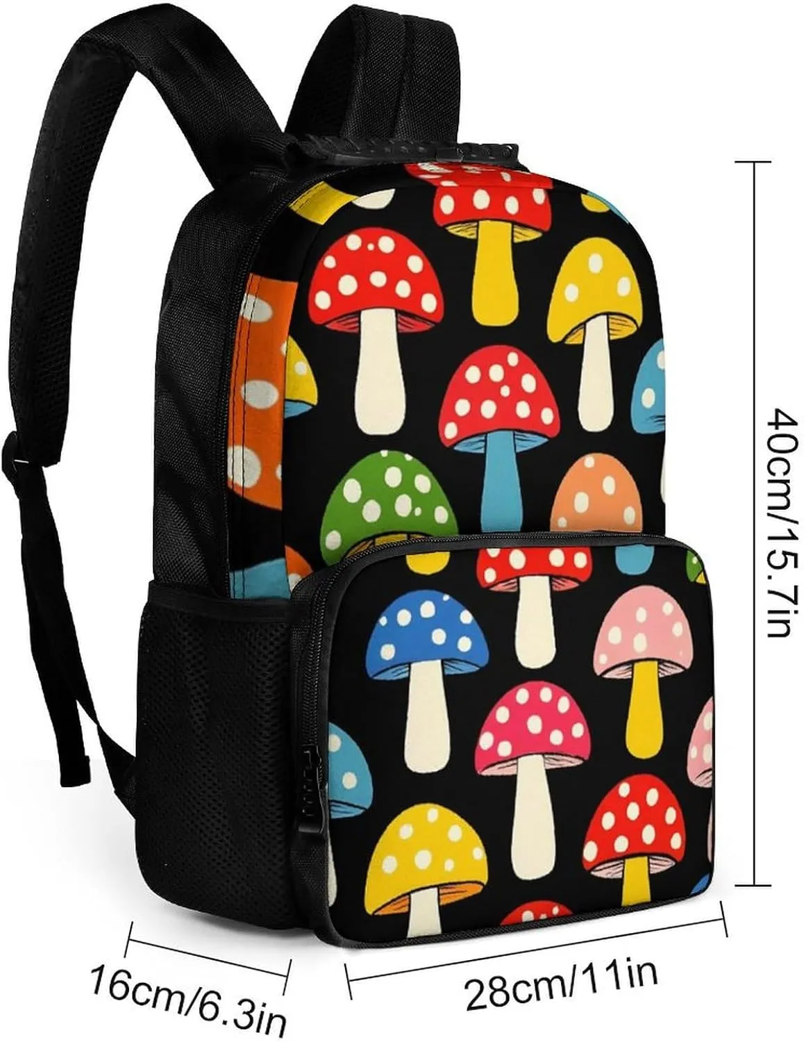 Lightweight Daypack Bookbag for Trekking Business Walking Cycling - Big Capacity Anti-Theft Multipurpose Carry On Bag, Cute Mushrooms Ladies Funny Mushroom Business Computer Bag
