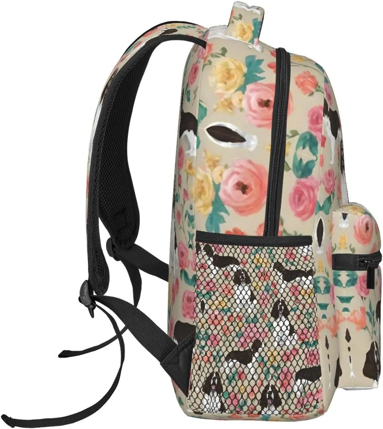 Lightweight Daypack for Camping Business Walking Cycling - Large Capacity Anti-Theft Multipurpose Bookbag, English Springer Spaniel Dog Art Gym Outdoor Hiking Backpack