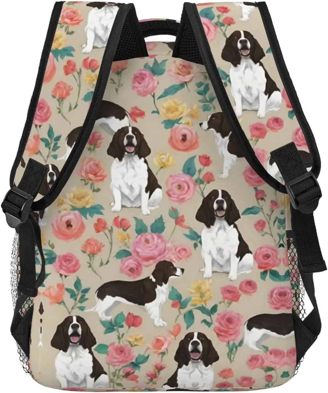 Lightweight Daypack for Camping Business Walking Cycling - Large Capacity Anti-Theft Multipurpose Bookbag, English Springer Spaniel Dog Art Gym Outdoor Hiking Backpack