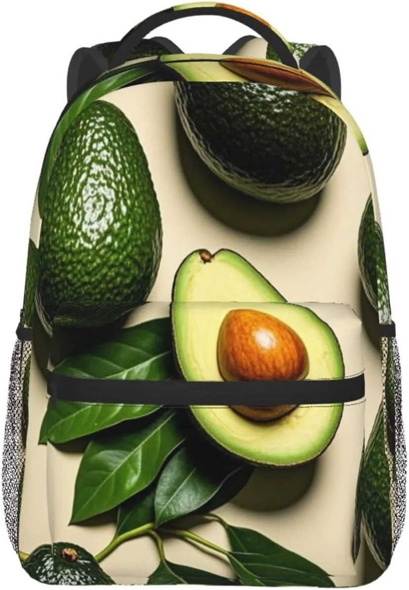 Lightweight Daypack for Camping Business Walking Cycling - Large Capacity Anti-Theft Multipurpose Bookbag, Green Avocado Art Gym Outdoor Hiking Backpack
