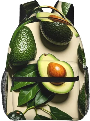 Lightweight Daypack for Camping Business Walking Cycling - Large Capacity Anti-Theft Multipurpose Bookbag, Green Avocado Art Gym Outdoor Hiking Backpack
