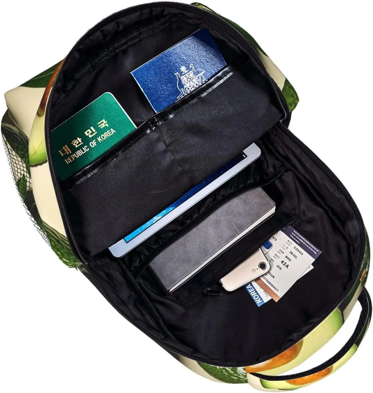 Lightweight Daypack for Camping Business Walking Cycling - Large Capacity Anti-Theft Multipurpose Bookbag, Green Avocado Art Gym Outdoor Hiking Backpack